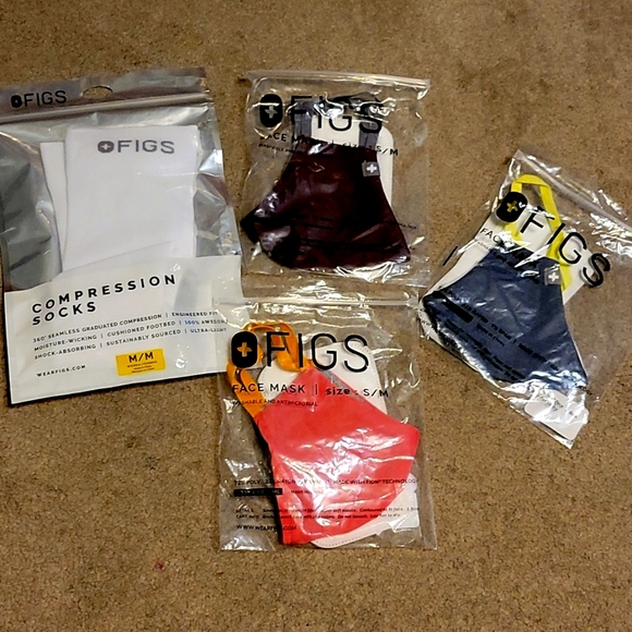 Lot of Figs Face Masks and Compression Socks NWT